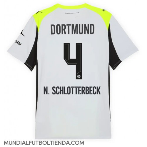 Camiseta Borussia Dortmund Nico Schlotterbeck #4 Segunda Equipación Replica 2025-26 mangas cortas